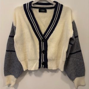 Women's Navy and White Sweater